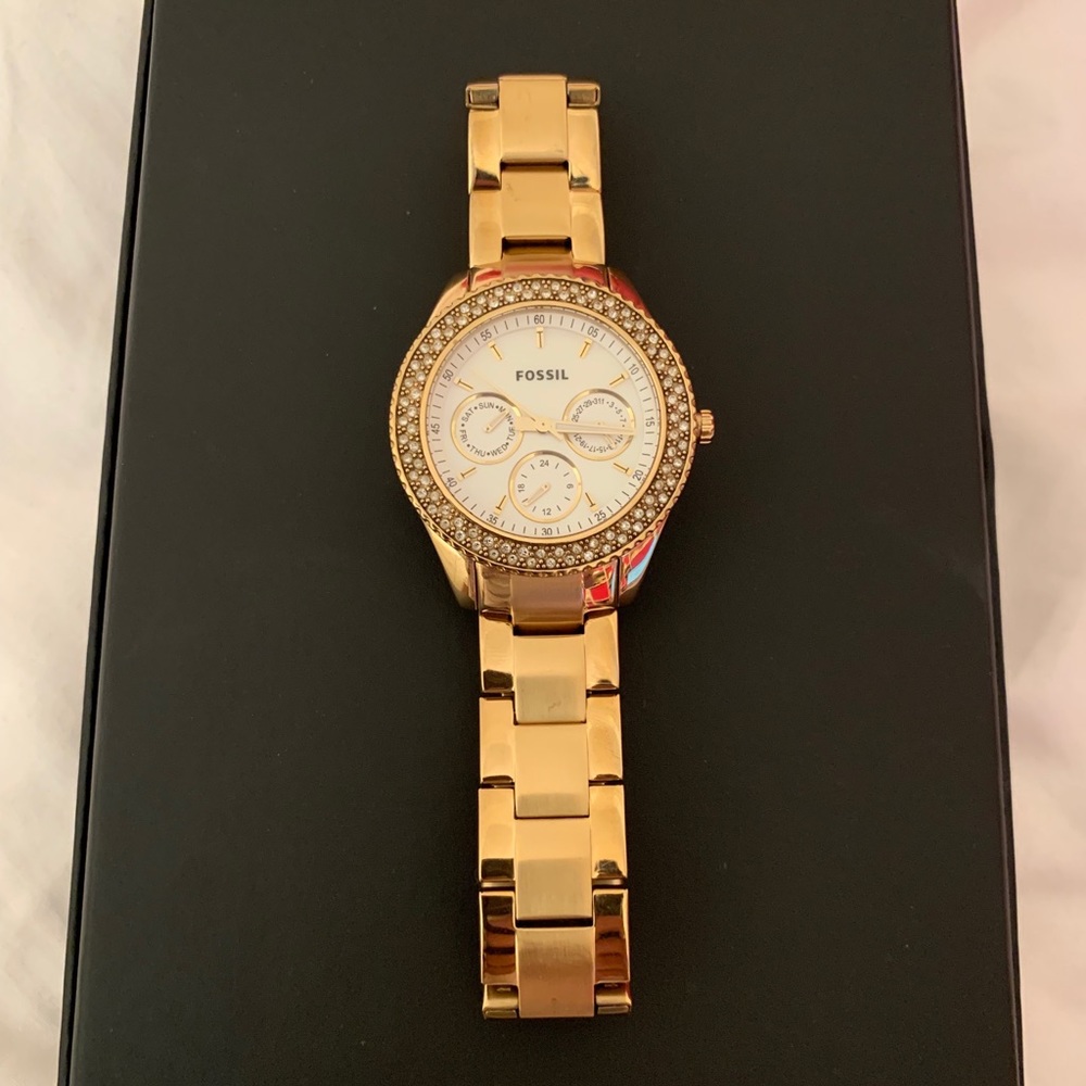 Gold Fossil Watch